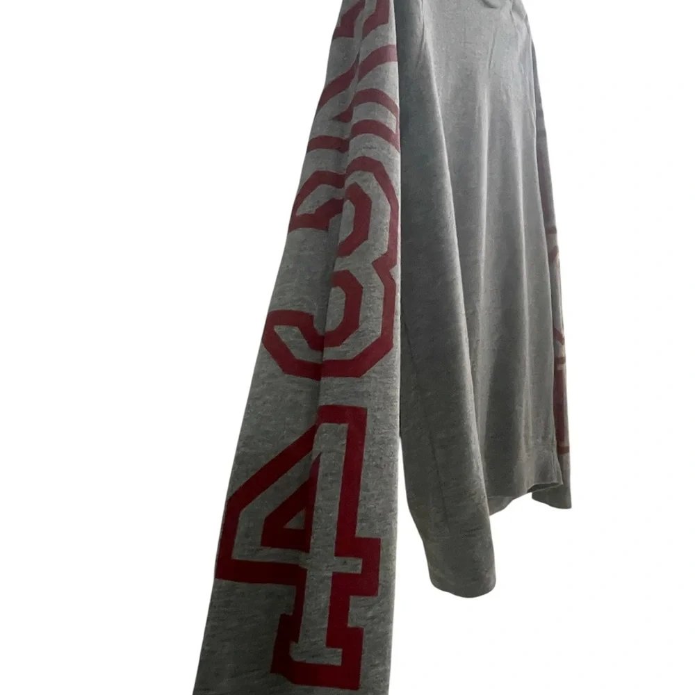 Topman Charcoal‎ Crewneck Sweatshirt with Burgundy Highlights Size Large